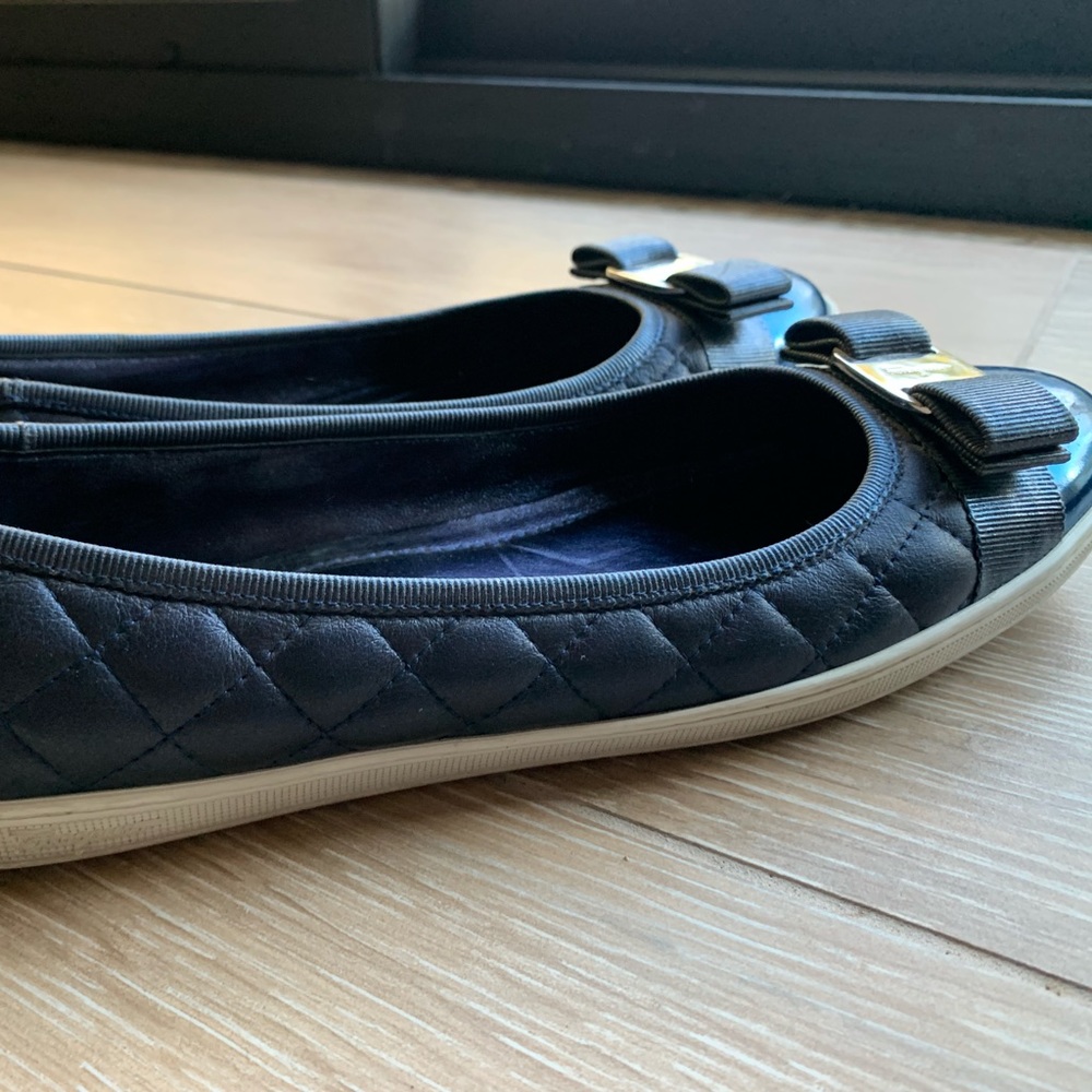 Salvatore Ferragamo quilted bow ballet flats